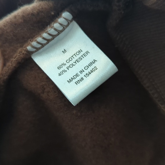 Social Scene Live Wild Brown Hoodie Back Print Pink Mushrooms Kangaroo Pocket - Picture 4 of 9